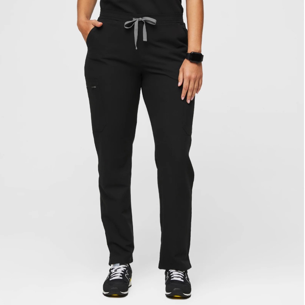 Black Yola - Petite Skinny Scrub Pants S - Black - Petite
